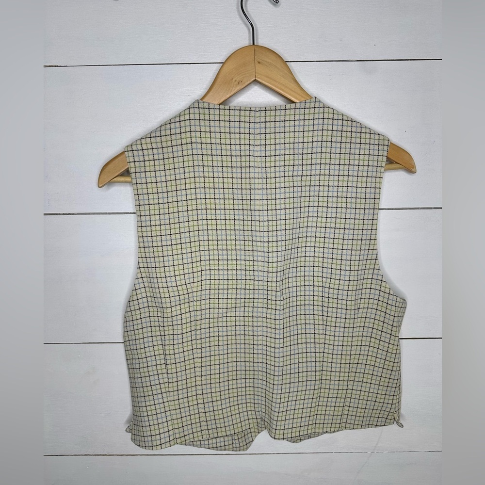 Burberry Womens Size 10 Vintage Plaid Vest Nova Check Sleeveless Wool Blend Top - Picture 5 of 7